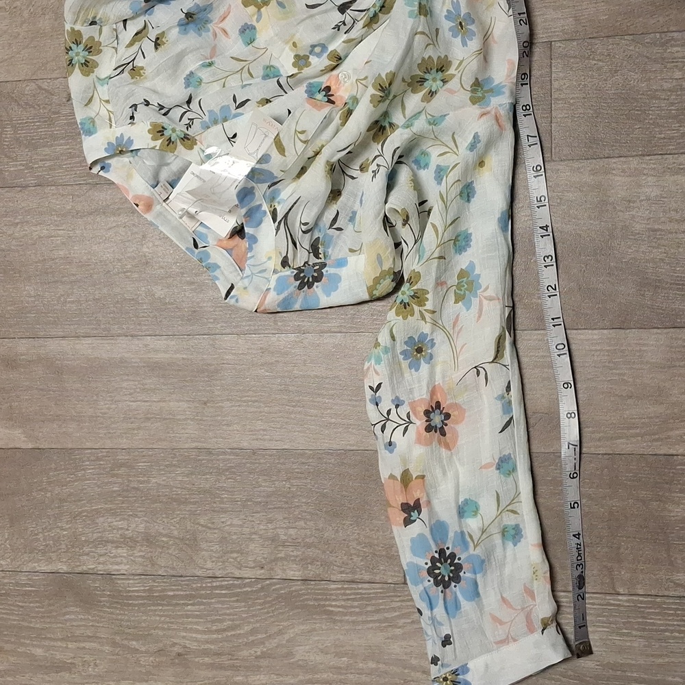 Womens Nwt Zac & Rachel Floral‎ Button Down Pocket Roll Sleeve Shirt - Picture 5 of 8